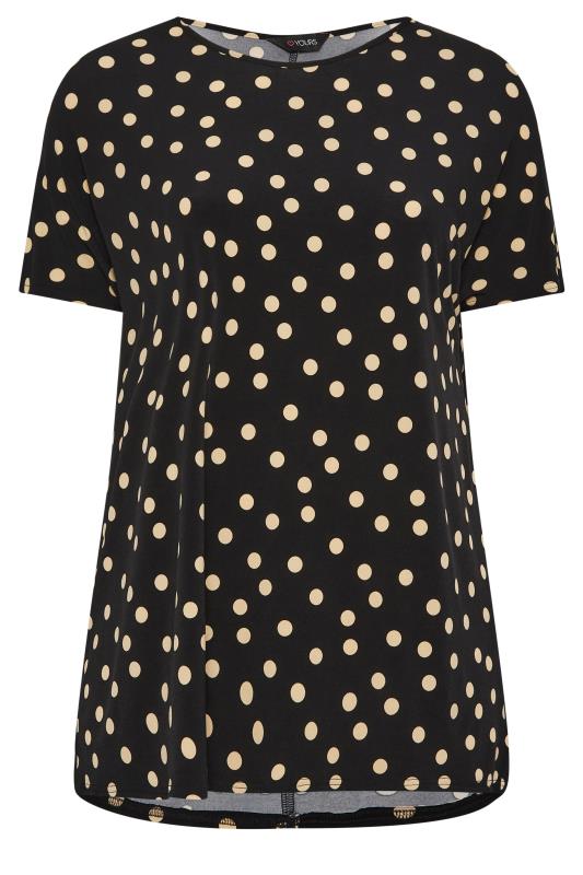 YOURS Plus Size Black Polka Dot Print Top | Yours Clothing 7