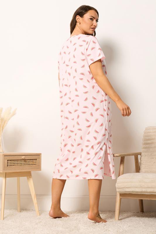 YOURS Plus Size Pink Watermelon Print Nightdress | Yours Clothing 2