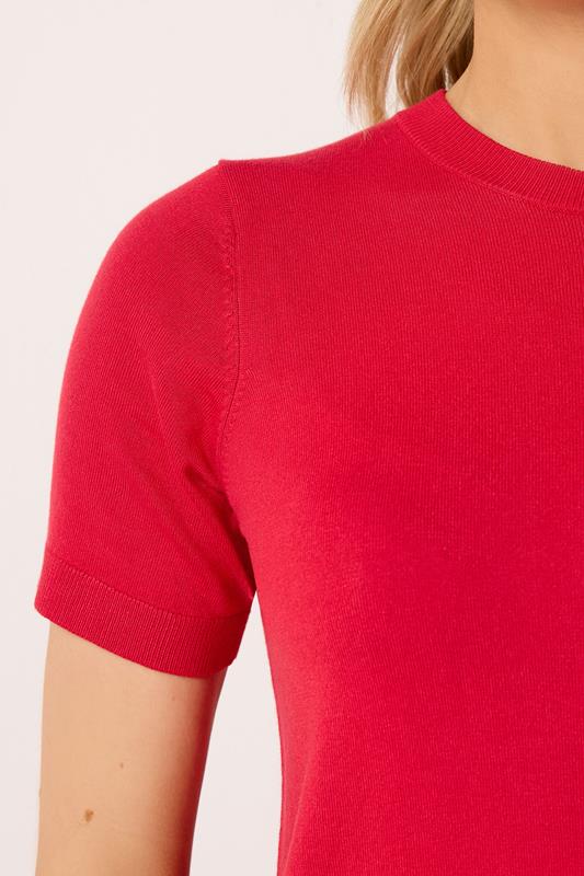 LTS Tall Women's Red Short Sleeve Knit Jumper | Long Tall Sally 5
