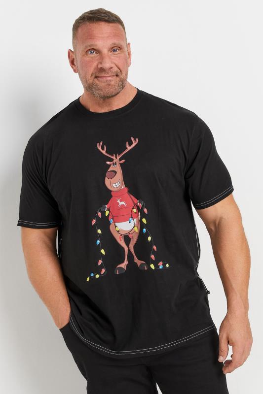 KAM Black Rudolph Graphic Print T-Shirt | BadRhino 1