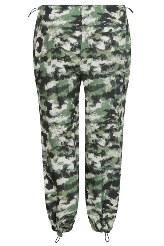 LIMITED COLLECTION Plus Size Green Smudged Camo Print Cargo Trousers | Yours Clothing 6