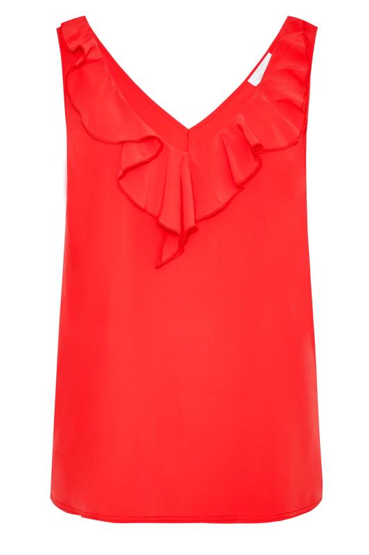 YOURS LONDON Curve Red Ruffle Vest Top 5