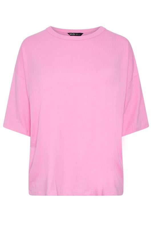 YOURS Plus Size Pink Oversized Boxy T-Shirt | Yours Clothing 6