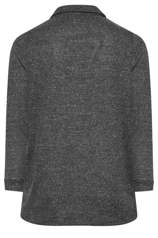 Plus Size Grey Marl Button Through Shirt | Yours Clothing 8