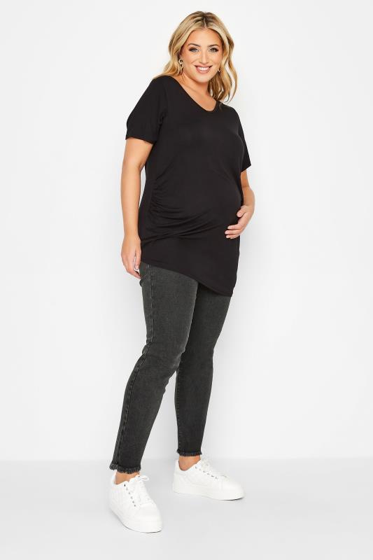 BUMP IT UP MATERNITY Curve Washed Black Push Up AVA Jeans 2