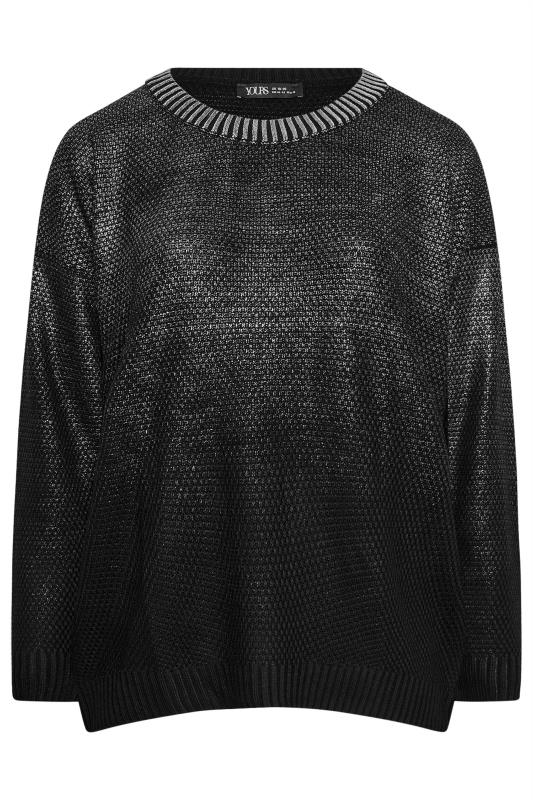 YOURS Curve Black Metallic Jumper | Yours Clothing 5