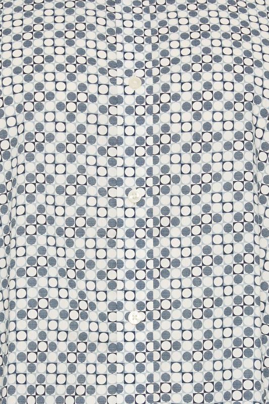 BEN SHERMAN Big & Tall Light Blue Geometric Print Shirt | BadRhino 5