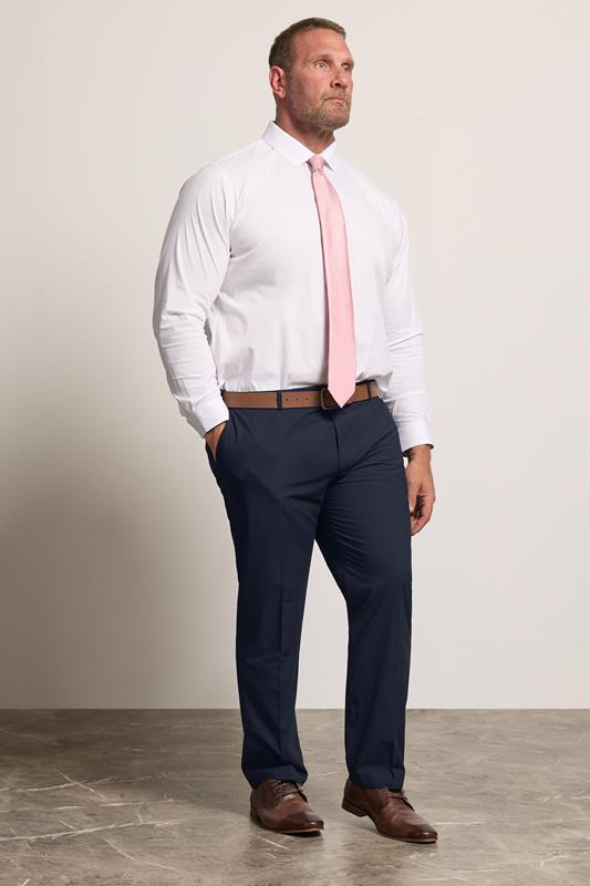  D555 Big & Tall Pantalon habillé stretch bleu marine