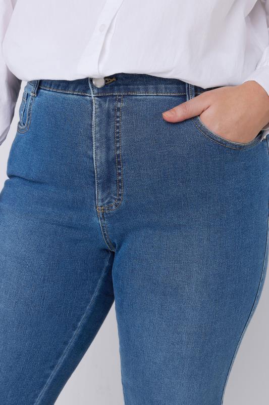 EVANS Plus Size Curve Fit Blue Mid Wash Straight Leg Jeans | Evans 5