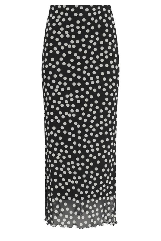 M&Co Black Polka Dot Mesh Maxi Skirt | M&Co 5