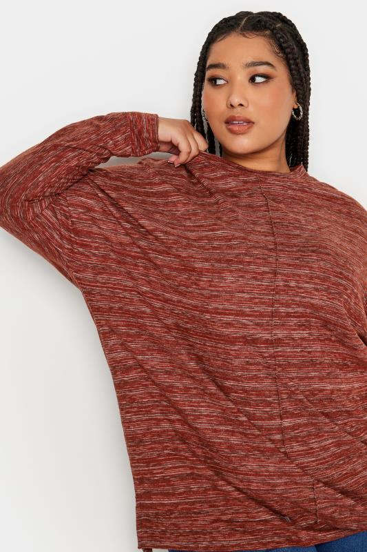 YOURS LUXURY Plus Size Rust Orange Front Seam Detail Jumper | Yours Clothing 4