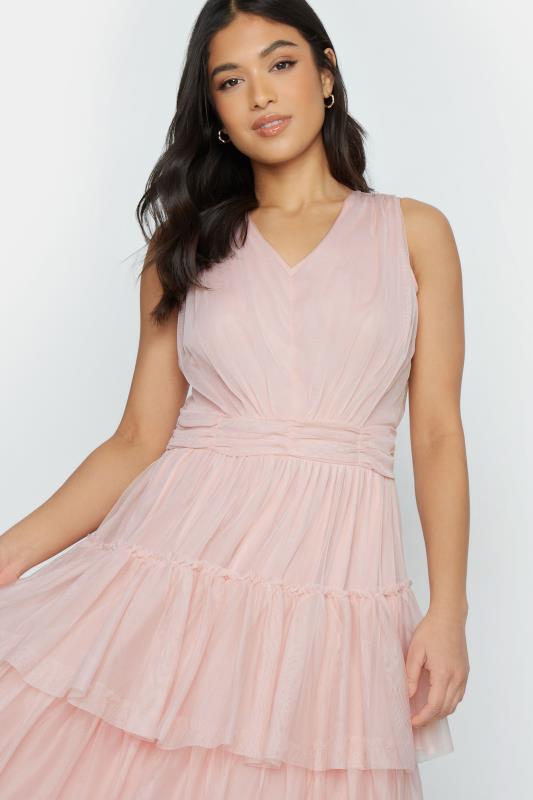 PixieGirl Blush Pink Mesh Tiered Dress | PixieGirl  4