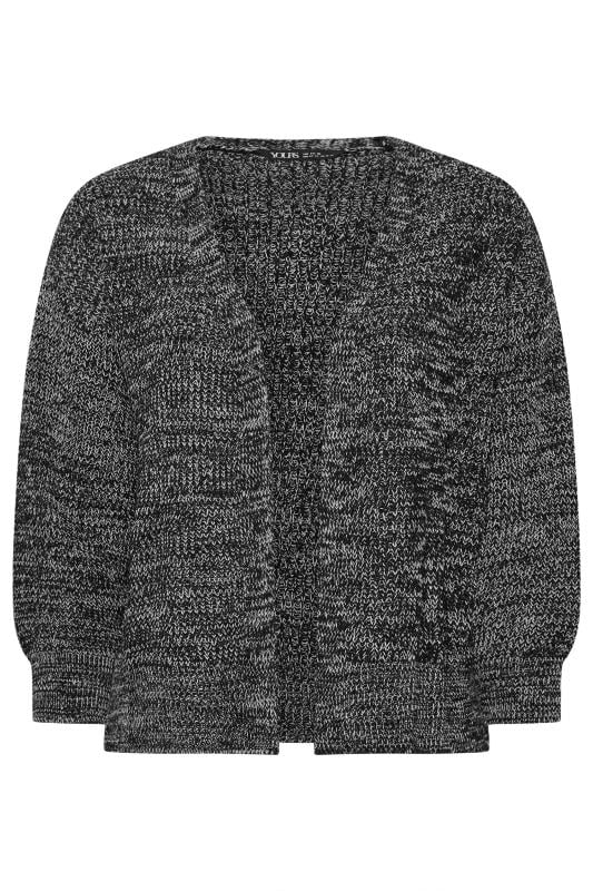 YOURS Plus Size Grey Knitted Balloon Sleeve Cardigan | Yours Clothing  5