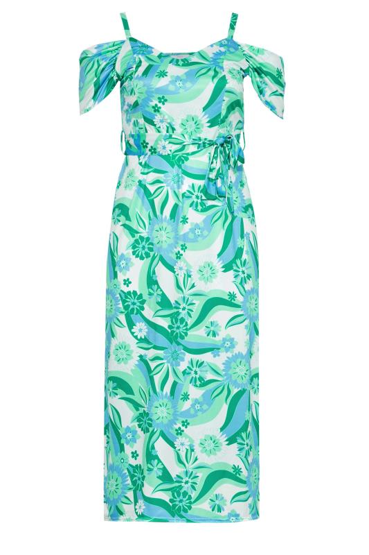 YOURS LONDON Plus Size Blue Retro Floral Maxi Dress | Yours Clothing 6