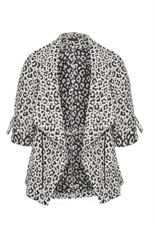 Curve White Leopard Print Longline Jacket 6