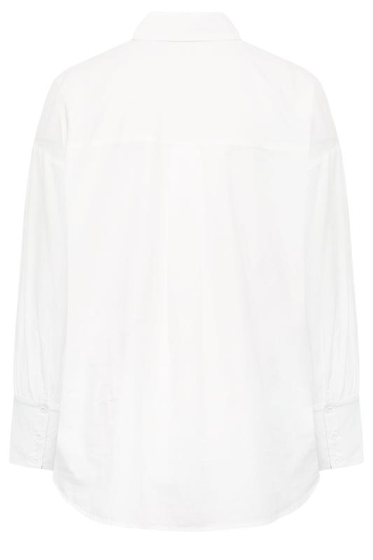 YOURS Plus Size White Poplin Oversized Shirt | Yours Clothing 6