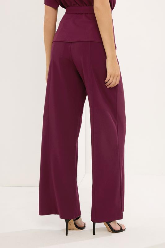 STAR Burgundy Red Wide Leg Trousers  | StarByJM 2