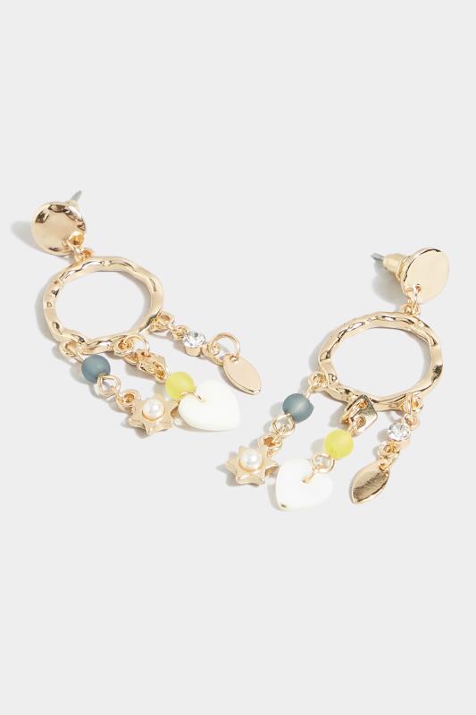 Gold Charm Tassel Earrings 4