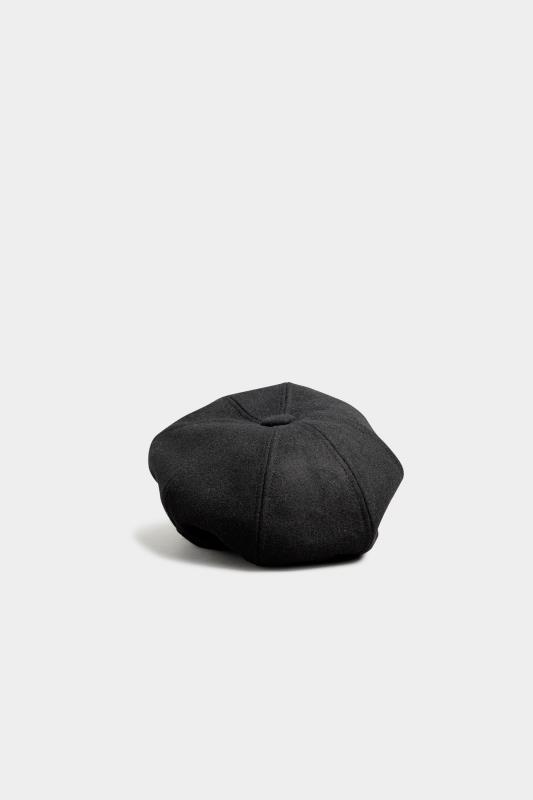 Plus Size Black Baker Boy Hat | Yours Clothing 3