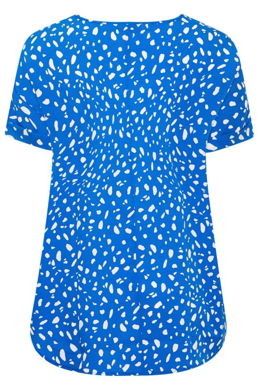 YOURS Curve Plus Size Blue Spot Print Top | Yours Clothing  6