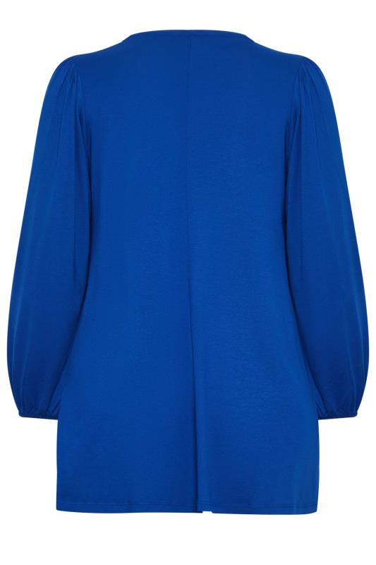 Plus Size Blue Long Sleeve Swing Top | Yours Clothing 7