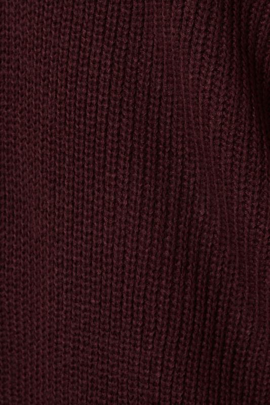 LTS Tall Plum Purple Lace Trim V-Neck Knitted Jumper 4