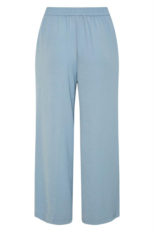 Plus Size Light Blue Lightweight Twill Wide Leg Trousers | Yours Clothing 6