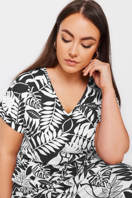 YOURS Plus Size Black Tropical Print Maxi Dress | Yours Clothing 4