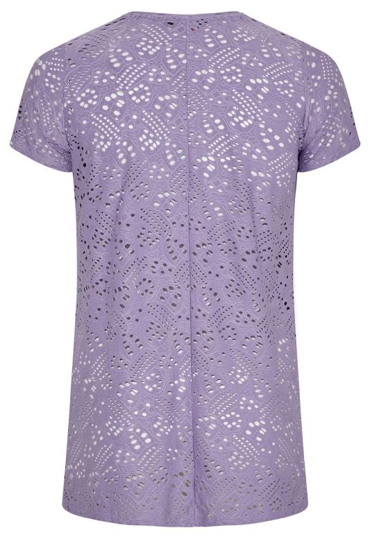 Curve Lilac Purple Broderie Anglaise Swing T-Shirt 6