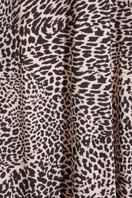 Petite Light Pink Leopard Print Tea Dress | PixieGirl  5