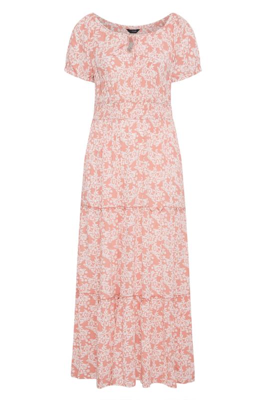 Plus Size Pink Floral Bardot Maxi Dress | Yours Clothing 6