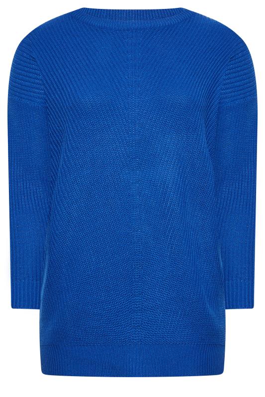 Plus Size Cobalt Blue Essential Knitted Jumper | Yours Clothing 6