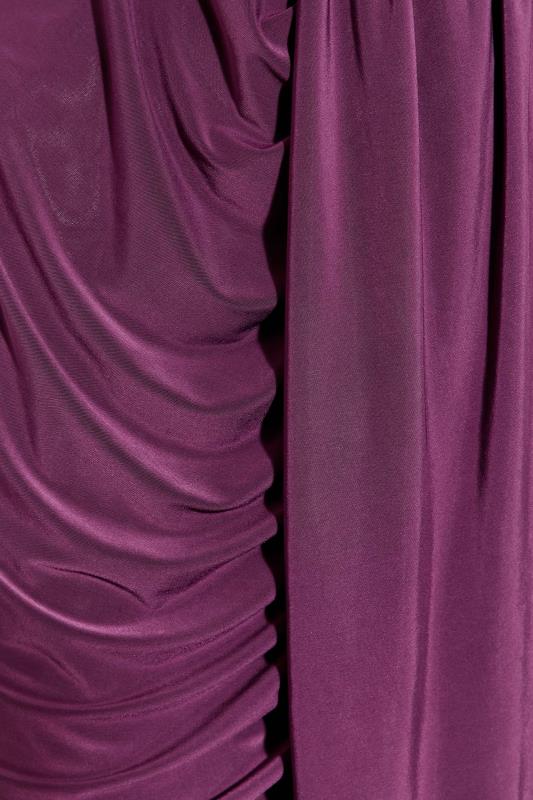 YOURS LONDON Curve Purple Ruffle Wrap Bodycon Dress 5