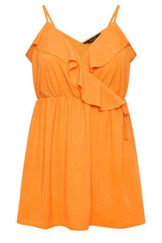 LIMITED COLLECTION Plus Size Orange Wrap Cami Vest Top | Yours Clothing 6