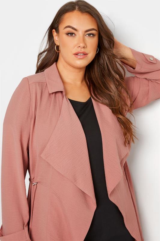 Plus Size Dusky Pink Waterfall Jacket | Yours Clothing 4