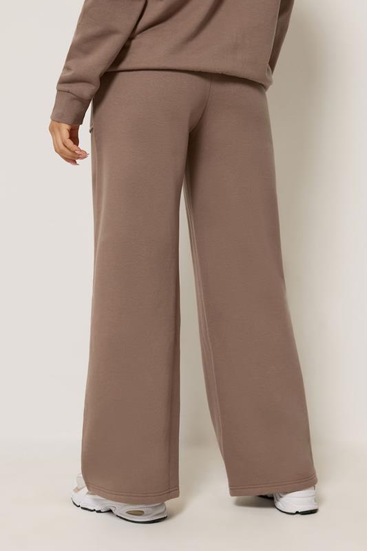 PixieGirl Petite Women's Mocha Brown Wide Leg Joggers | PixieGirl 2