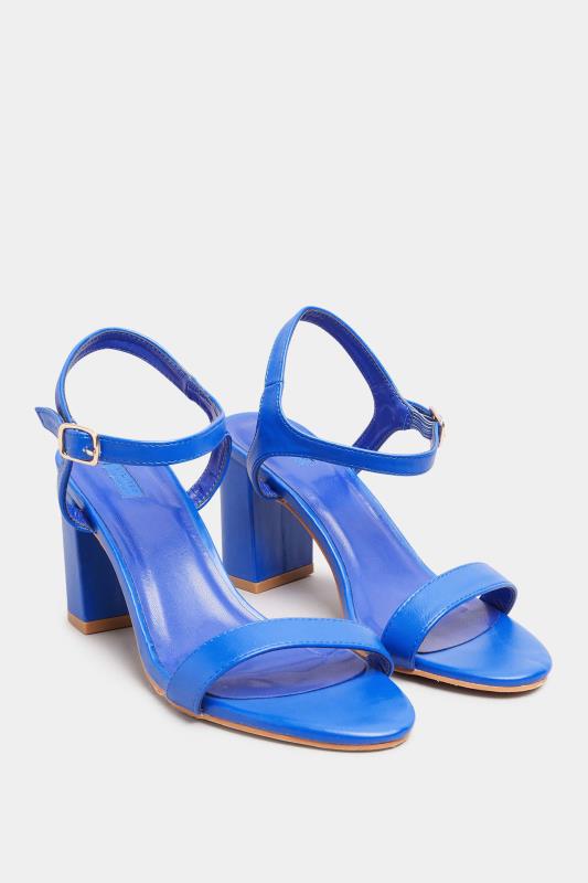 Light Blue Ankle Strap Sculptural Heel Sandals - CHARLES & KEITH TH