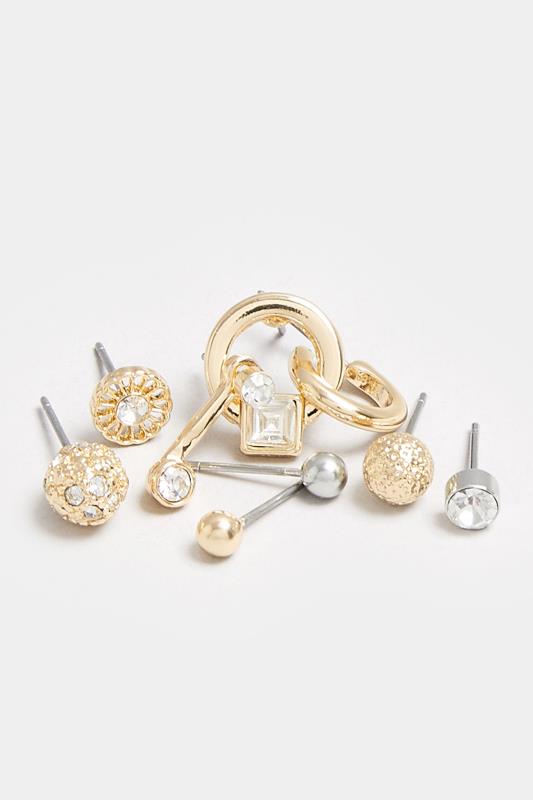 9 PACK Stud Diamante Earrings Set 4