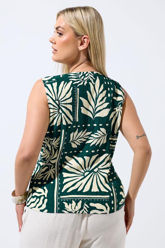 LIMITED COLLECTION Plus Size Green Palm Leaf Waistcoat | Yours Clothing 4