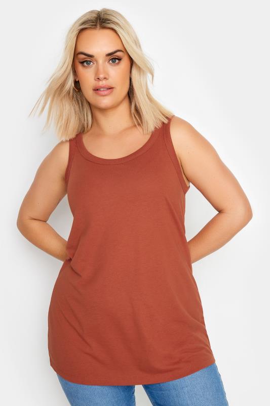 YOURS Plus Size Brown Core Vest | Yours Clothing 1