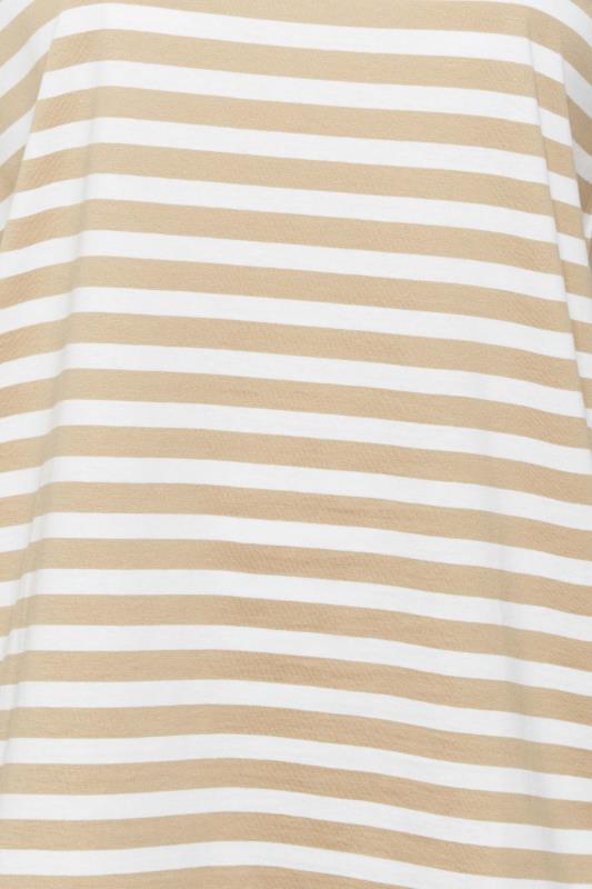 Plus Size Beige Brown Stripe Long Sleeve T-Shirt | Yours Clothing 4