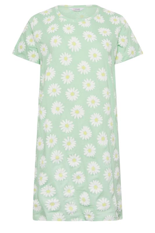 YOURS Plus Size Green Daisy Print Nightdress | Yours Clothing 5