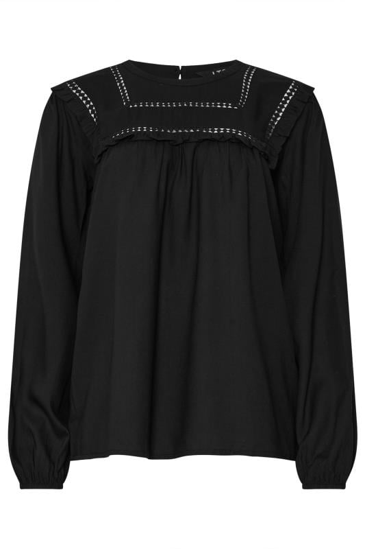 LTS Tall Black Woven Frill Blouse | Long Tall Sally 5