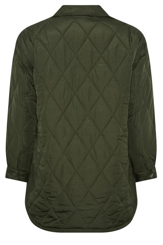 YOURS Plus Size Khaki Green Quilted Jacket | Yours Clothing 8