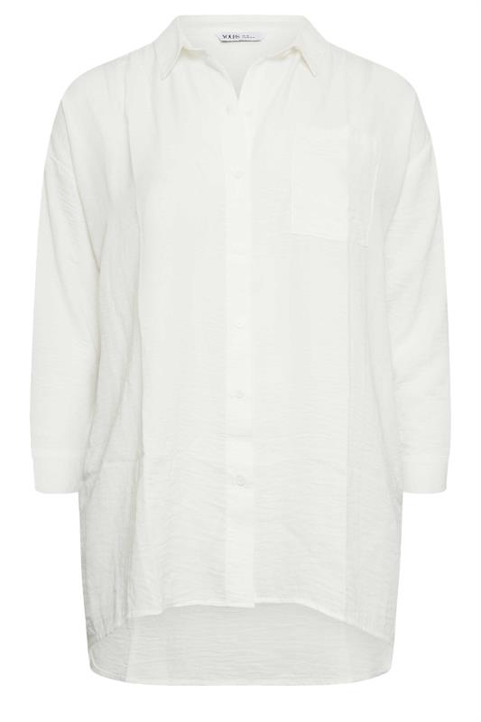 YOURS Plus Size White Oversized Boyfriend Shirt | Yours Clothing 6