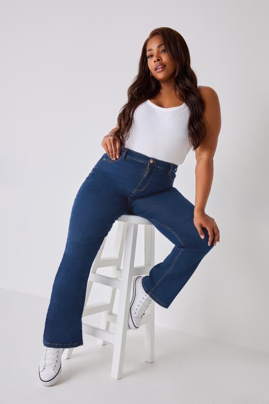  Grande Taille YOURS Curve Indigo Blue Bootcut Stretch ISLA Jeans