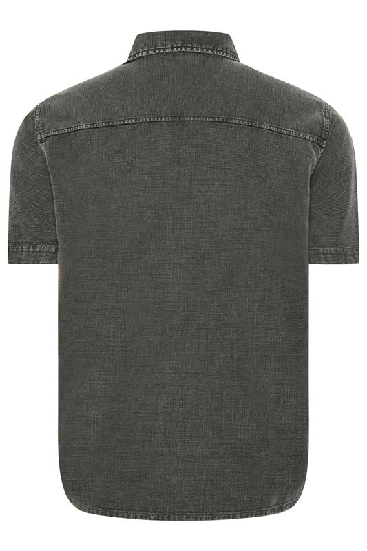 BadRhino Big & Tall Grey Acid Wash Cotton Shirt | BadRhino 7