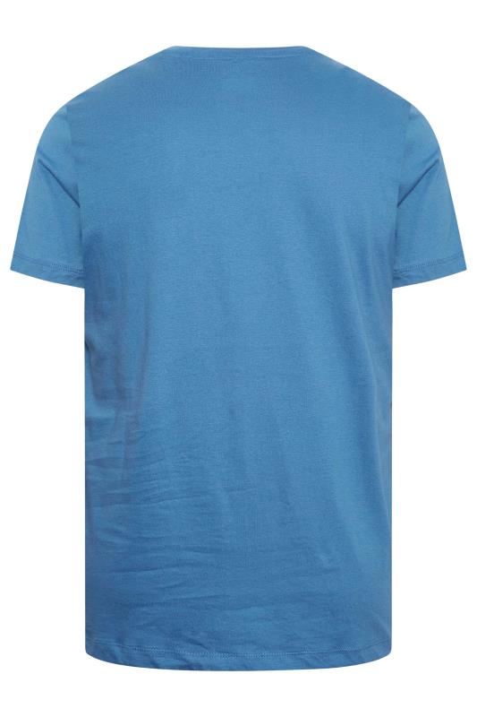 BLEND Big & Tall Blue Vintage Logo Print T-Shirt | BadRhino 4