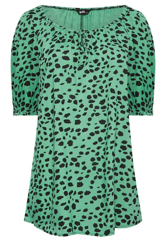 YOURS Plus Size Green Animal Markings Print Gypsy Top | Yours Clothing 6