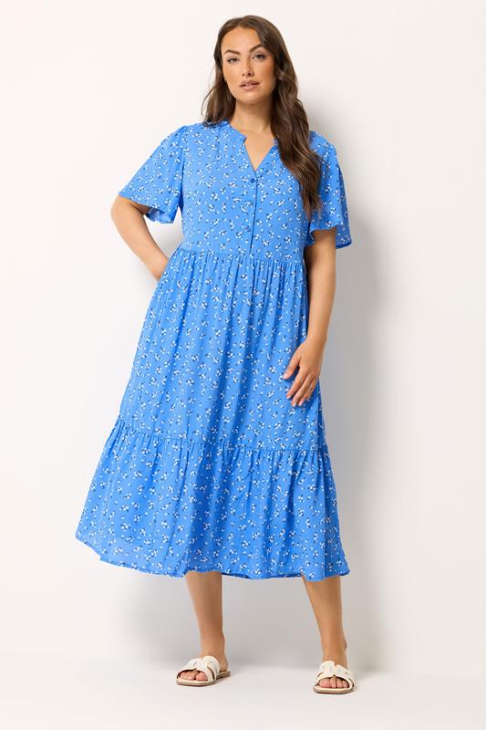  YOURS vestido azul con florecillas y tapeta